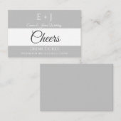Eenvoudig grijs weddenschap Drink Visitekaartje (Voorkant / Achterkant)