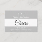 Eenvoudig grijs weddenschap Drink Visitekaartje (Voorkant)