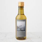 Eenvoudig grijs weddenschap en Bedankt Afbeelding Wijn Etiket (Voorkant)