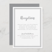 Eenvoudig grijs weddenschap Wit Lijst Informatiekaartje (Voorkant / Achterkant)