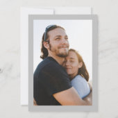 Eenvoudig grijs wit de bruiloft foto overlay kaart (Achterkant)