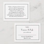 Eenvoudig Grijs Wit Display doucheplaatje + label Informatiekaartje (Voorkant / Achterkant)