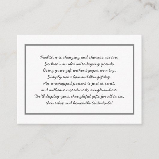 Eenvoudig Grijs Wit Display doucheplaatje + label Informatiekaartje (Voorkant)