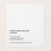 Eenvoudig grijs wit vouwbaar visitekaartje (Binnenkant ongevouwen)