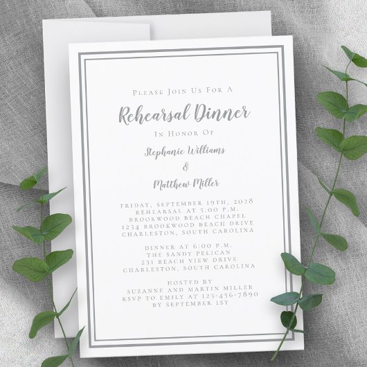 Eenvoudig grijs Wit Weddenschap Kaart