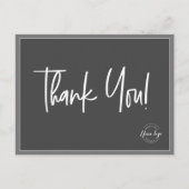 Eenvoudig Grijs Witte Bedrijf Aangepast Dank u Briefkaart (Voorkant)