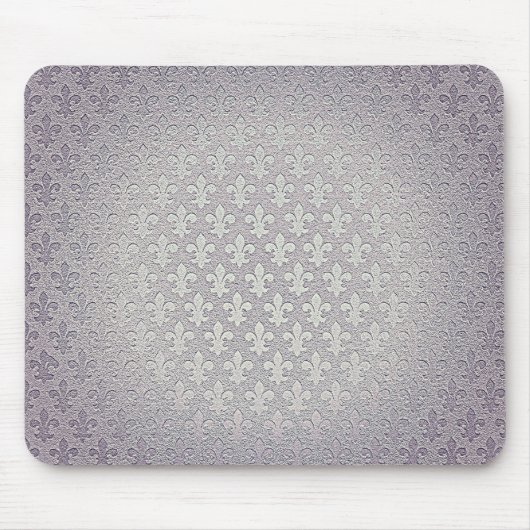 Eenvoudig grijs zilver grunge fleur de lis muismat (Voorkant)