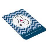 Eenvoudig grijs zurend stethoscoop op blauwe Chevr Magneet (Rechterzijde)