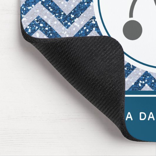 Eenvoudig grijs zurend stethoscoop op blauwe Chevr Muismat (Hoek)