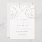 Eenvoudig grijze Floral Wedding Kaart (Voorkant)