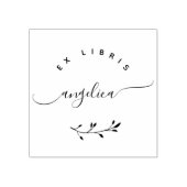 Eenvoudig grillig script minimalistisch ex libris  rubberstempel (Afrduk)
