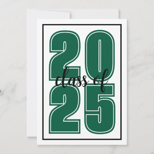 Eenvoudig groen Afstuderen foto-Afstuderen Kaart (Voorkant)