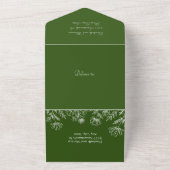 Eenvoudig groen Alles in één uitnodiging rsvp-kaar (Buitenkant)