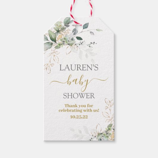 Eenvoudig groen baby shower cadeau labels cadeaulabel (Voorkant)