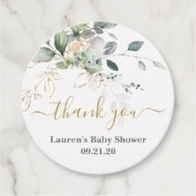 Eenvoudig groen Baby shower Favor Tags
