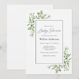 Eenvoudig groen Baby shower uitnodiging