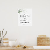 Eenvoudig groen Baby shower Welkomstbord Poster (Keuken)