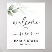 Eenvoudig groen Baby shower Welkomstbord Poster (Voorkant)