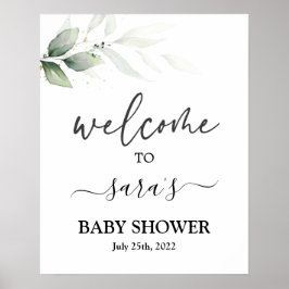 Eenvoudig groen Baby shower Welkomstbord Poster