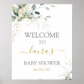 Eenvoudig groen Baby shower Welkomstbord Poster (Voorkant)