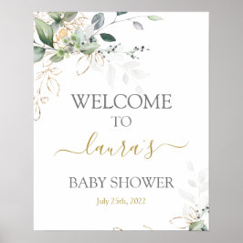 Eenvoudig groen Baby shower Welkomstbord Poster