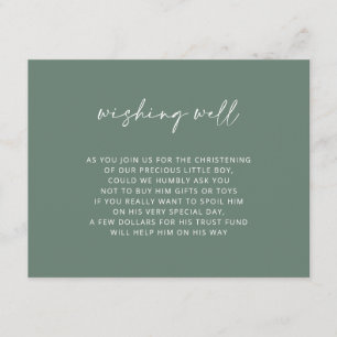 Eenvoudig Groen Baptisme Wishing Well V3 Informatiekaartje