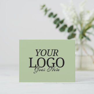 Eenvoudig groen bedrijf Logo met QR Code Business Briefkaart
