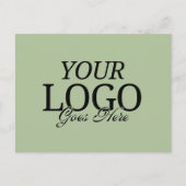 Eenvoudig groen bedrijf Logo met QR Code Business Briefkaart (Voorkant)