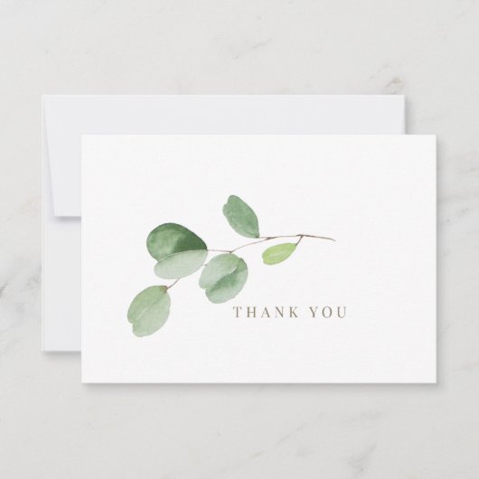 Eenvoudig groen Begrafenis Dank u II Bedankkaart (Voorkant)