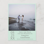 Eenvoudig Groen Bind sparen de Foto van de Datum Briefkaart (Voorkant)