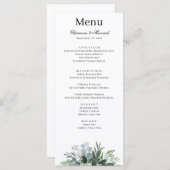 Eenvoudig groen blad bruiloft menu (Voorkant / Achterkant)
