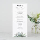 Eenvoudig groen blad bruiloft menu (Staand voorkant)