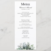 Eenvoudig groen blad bruiloft menu (Voorkant)