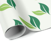 Eenvoudig groen blad met patroon cadeaupapier (Rol Hoek)