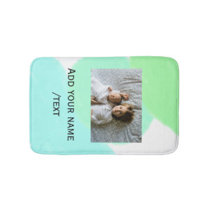 eenvoudig groen blauw aquarel voeg foto aangepaste badmat