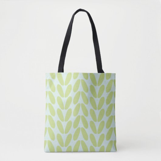 Eenvoudig Groen Blauw Tote Bag (Voorkant)