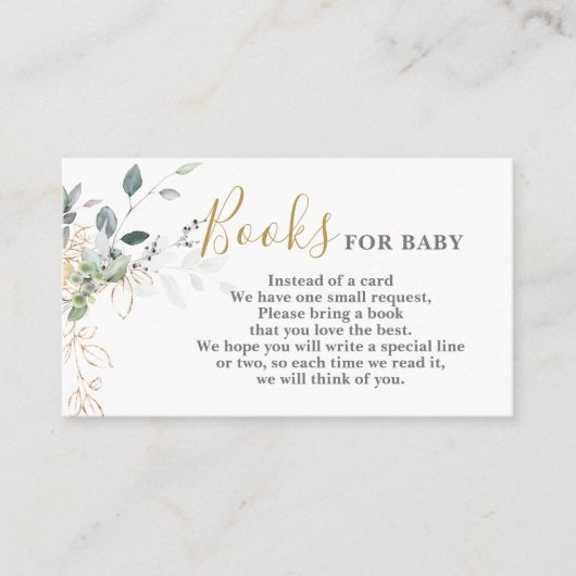 Eenvoudig groen Boeken voor Baby Kaart (Voorkant)