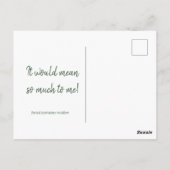 Eenvoudig groen botanisch bridesmaïdevoorstel briefkaart (Achterkant)