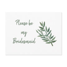 Eenvoudig groen botanisch bridesmaïdevoorstel