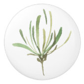 Eenvoudig groen botanisch leder keramische knop (Voorkant)