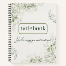 Eenvoudig groen botanisch notitieboek