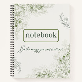Eenvoudig groen botanisch notitieboek