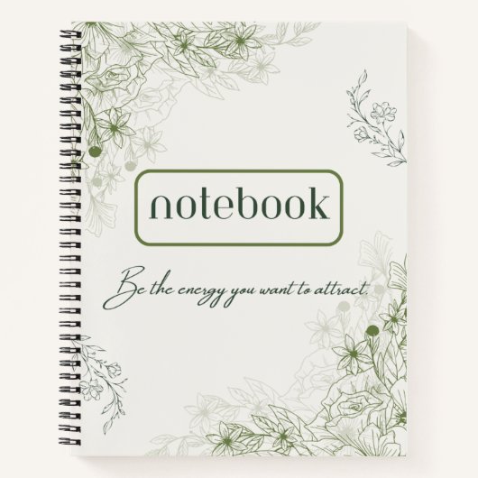 Eenvoudig groen botanisch notitieboek (Voorkant)