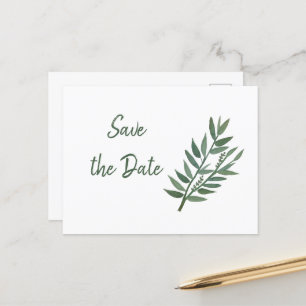 Eenvoudig groen botanisch sparen de Datum Briefkaart