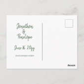 Eenvoudig groen botanisch sparen de Datum Briefkaart (Achterkant)