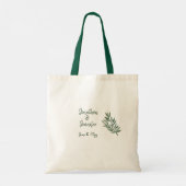 Eenvoudig groen Botanische bruidsmeisje gunst Tote Bag (Achterkant)
