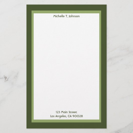 eenvoudig groen briefpapier (Voorkant)