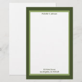 eenvoudig groen briefpapier (Voorkant / Achterkant)