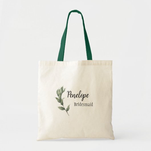 Eenvoudig groen bruidsmeisje bruiloft gunst cadeau tote bag (Voorkant)