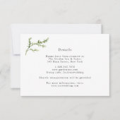 Eenvoudig groen bruiloft details Kaart (Voorkant)